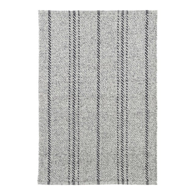 Dash & Albert by Annie Selke Melange Stripe Grey/Black Indoor/Outdoor Rug, 7' 6" x 9' 6" For Sale
