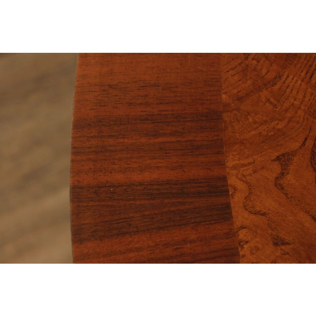 Late 20th Century Late 20th Century Italian Made Empire Style Round Burlwood Pedestal Center Table For Sale - Image 5 of 18