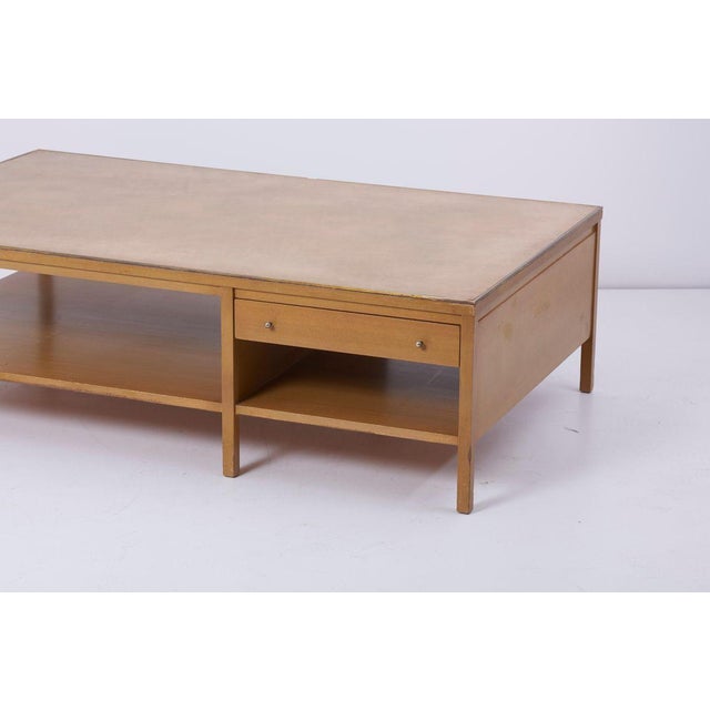 Metal Coffee Table with Leather Top by Paul McCobb for Calvin US, 1950s For Sale - Image 7 of 16