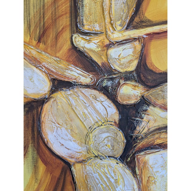 1970s Mid-Century Modern Framed Abstract Impasto Oil Painting For Sale - Image 4 of 7