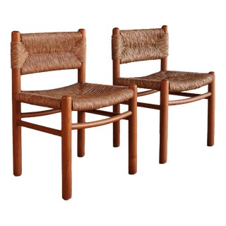 Italian Rush Dining Chairs, 1960s, Set of 2 For Sale