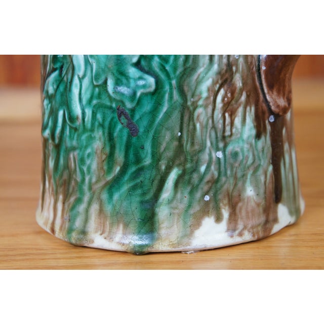 Antique Majolica Oak Leaf & Acorn Nut Tree Bark Creamer Pitcher Jug For Sale - Image 12 of 12