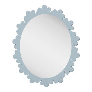 Fleur Home Garden District Arabella Oval Mirror in Parma Gray, 22x27 For Sale