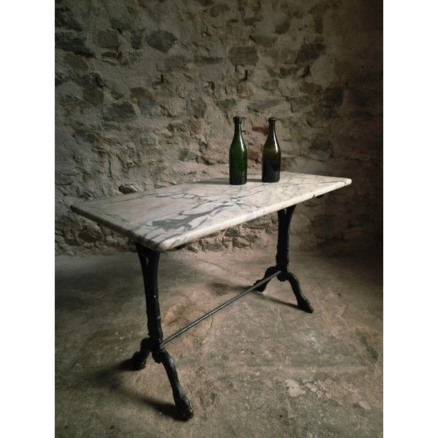 Antique French Marble Bistro Table with Cast Iron Base, 1920s For Sale - Image 14 of 18