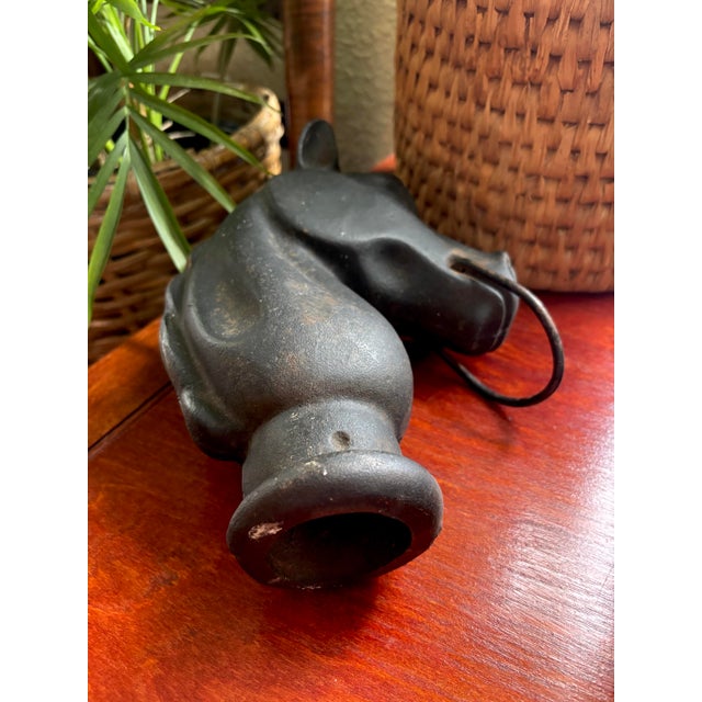 Metal Antique Cast Iron Horse Head Hitching Post For Sale - Image 7 of 8