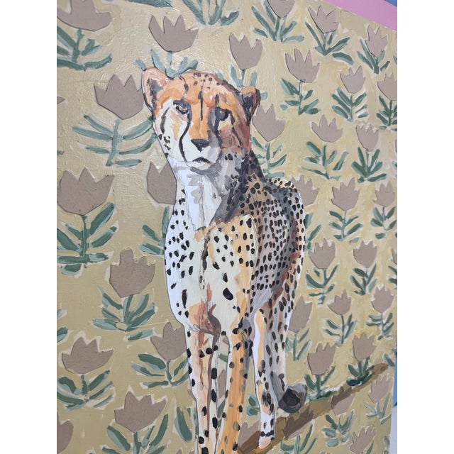 Block Print With Cheetah Painting For Sale - Image 13 of 14