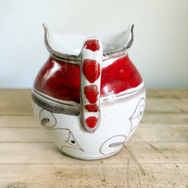 Desimone Ceramic Pitcher, Vintage 1960's Giovanni De Simone Handmade Italian Pitcher For Sale In Boston - Image 6 of 12