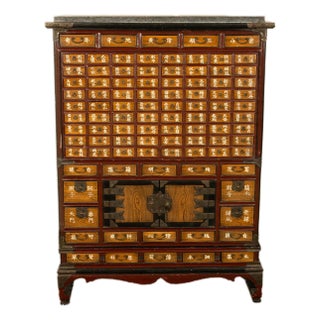 Antique Korean Elm Medicine Apothecary Cabinet Chest 88 Drawers Yakjang 1920 For Sale