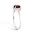 10K White Gold Red Garnet and 1/10 Cttw Diamond Halo Ring For Sale - Image 4 of 7