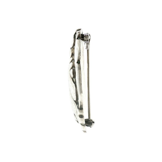 Mid-Century Modern Mid-Century Sterling Georg Jensen #20 Floral Brooch For Sale - Image 3 of 4