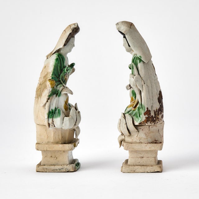 Chinese Chinese Kangxi Biscuit Porcelain Guanyin Figures For Sale - Image 3 of 6