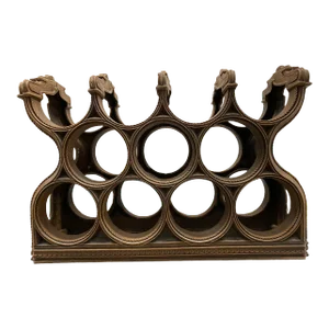 1970s Faux Wood Regency Style Wine Liquor Bottle Rack