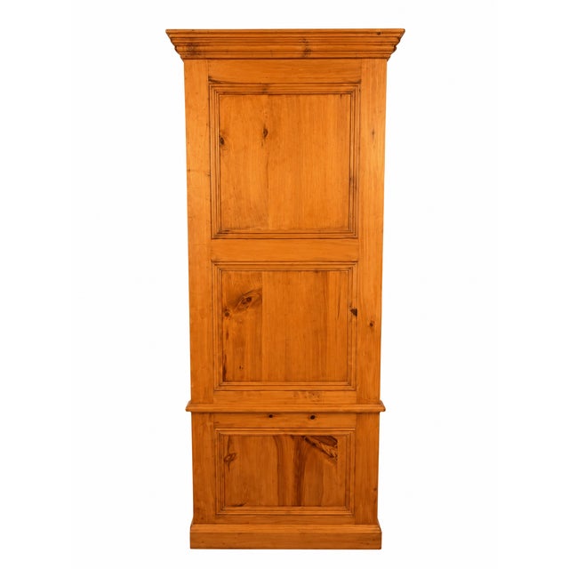 Traditional 1990s Custom Architectural Solid Pine Entertainment Armoire | 87"h For Sale - Image 3 of 4