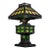 Early 20th Century Arts and Crafts Green Slag Glass and Cast Iron Table Lamp For Sale
