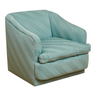 1980s Postmodern Swiveling Barrel Lounge Chair For Sale