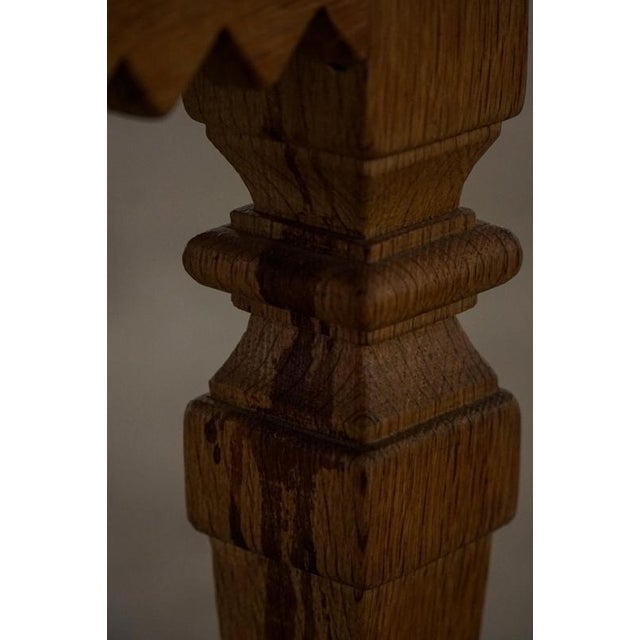 Mid-Century Carved Oak Bench, 1979 For Sale - Image 16 of 18