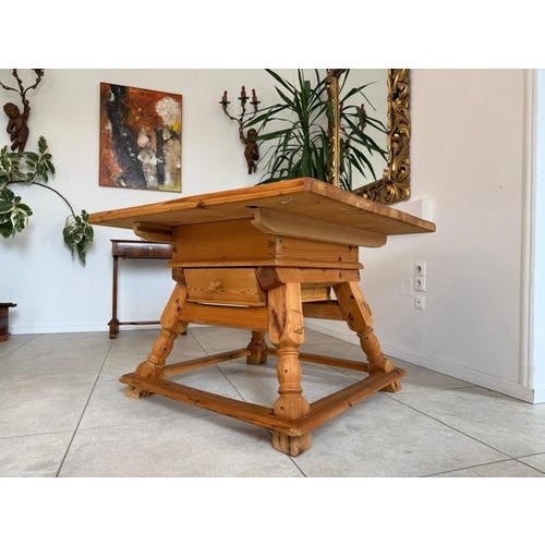 Farmhouse Table in Oak For Sale - Image 4 of 8