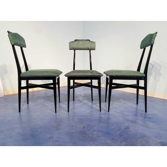 Mid-Century Italian Black & Green Dining Chairs, 1950s, Set of 6 For Sale - Image 9 of 18