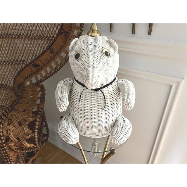 1970s Wicker Teddy Bear Lamp & Shade For Sale - Image 9 of 18