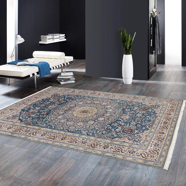 Persian Nain Green Area Rug- 6'11" X 10' 7" For Sale In New York - Image 6 of 6