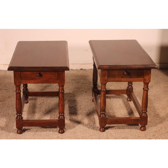 Spanish Bedside Tables in Walnut, 1950s, Set of 2 For Sale - Image 11 of 11
