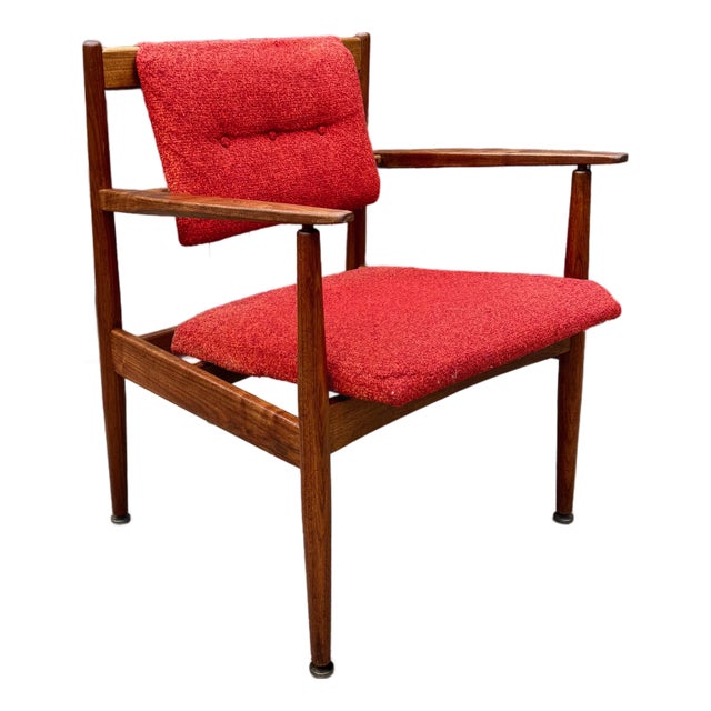 Jens Risom Model C-160 Walnut Armchair For Sale