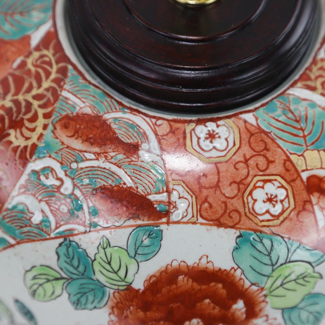 Pair of Vintage Famille Rose Porcelain Table Lamps With Flower Motif For Sale - Image 11 of 11