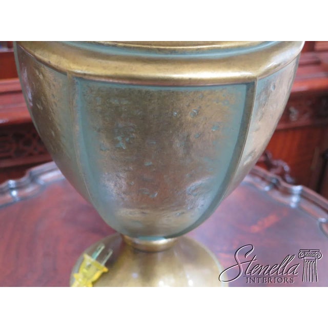 1990s Painted Metal Table Lamp W. Shade For Sale - Image 5 of 7