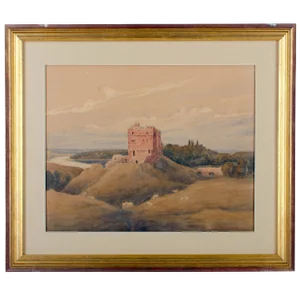 Watercolor of Norham Castle, Northumberland, England