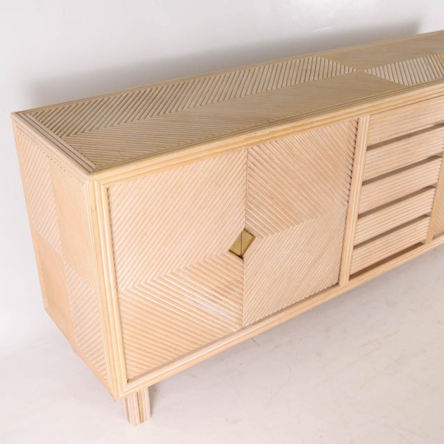 Rattan and Brass Sideboard, 1970s For Sale - Image 4 of 18