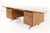 Mid-Century Modern Jens Risom Style Mid Century Half Round Walnut Executive Desk For Sale - Image 3 of 13