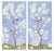 24" *48"/Panel, a Set of 2 Panels Blue Chinoiserie Printed Wallpaper Panels, Tea Paper For Sale
