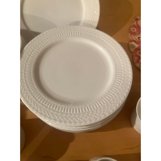2000 - 2009 Wicker White Cuisinart Dishes Set of 8 With Serving Pieces - 43 pcs For Sale - Image 5 of 10