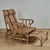 Standout pair of mid century lounge chairs crafted in reed wrapped bamboo with adjustable backs and foot rests featuring...