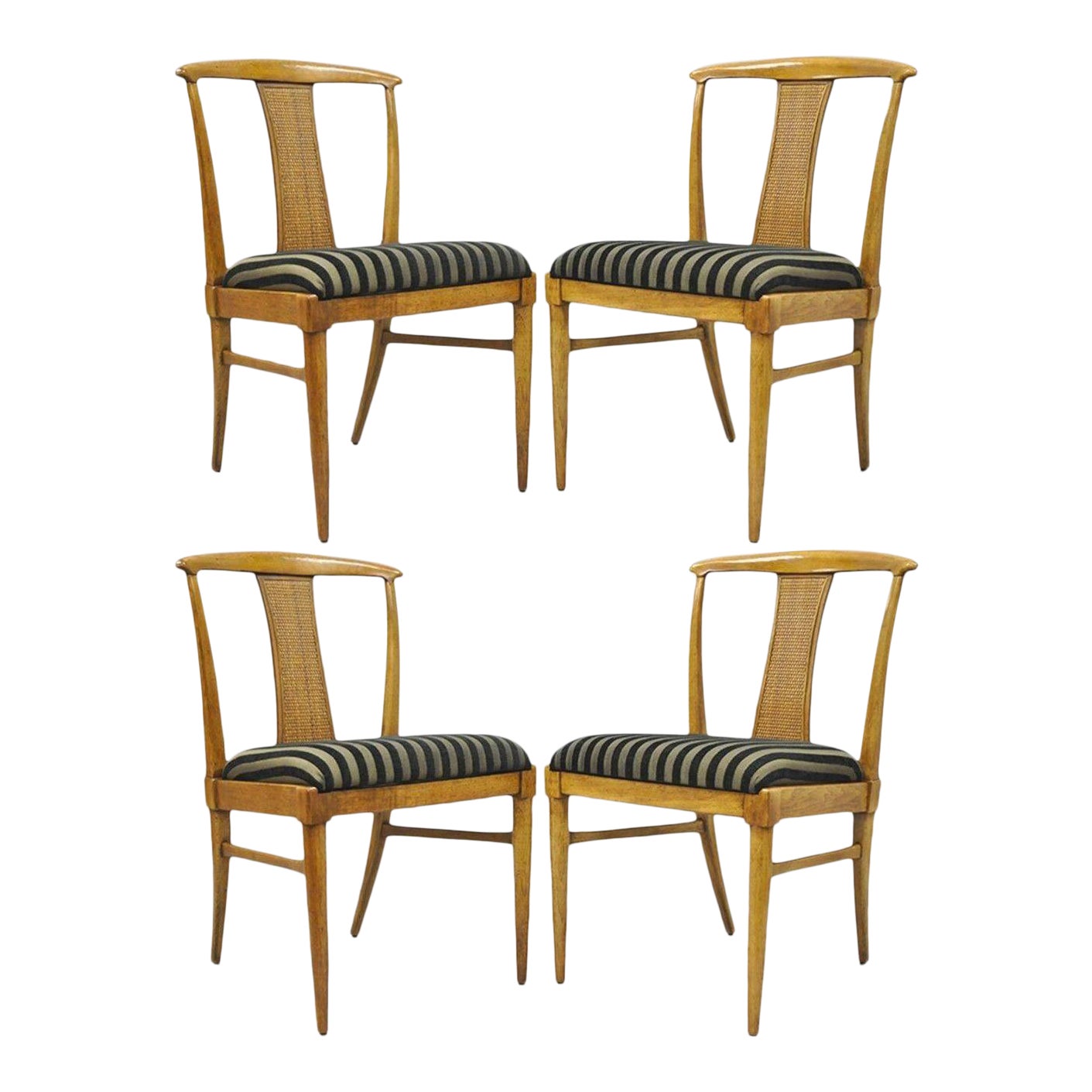 Set of 4 Thomasville Tamerlane Dining Side Chairs Mid Century Modern