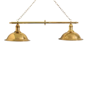 1970s Large Brass Double Pendant Fixture