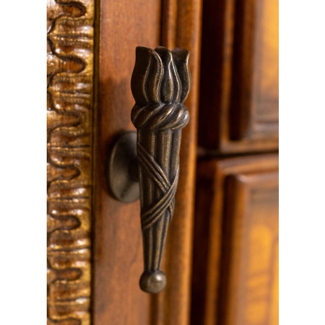 French Louis XVI Style Walnut Finish Sideboard For Sale - Image 10 of 18