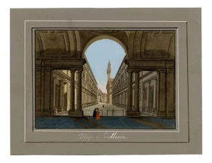 Italian School Artist, Uffizi Galleries, Florence, Early 1800s, Watercolour