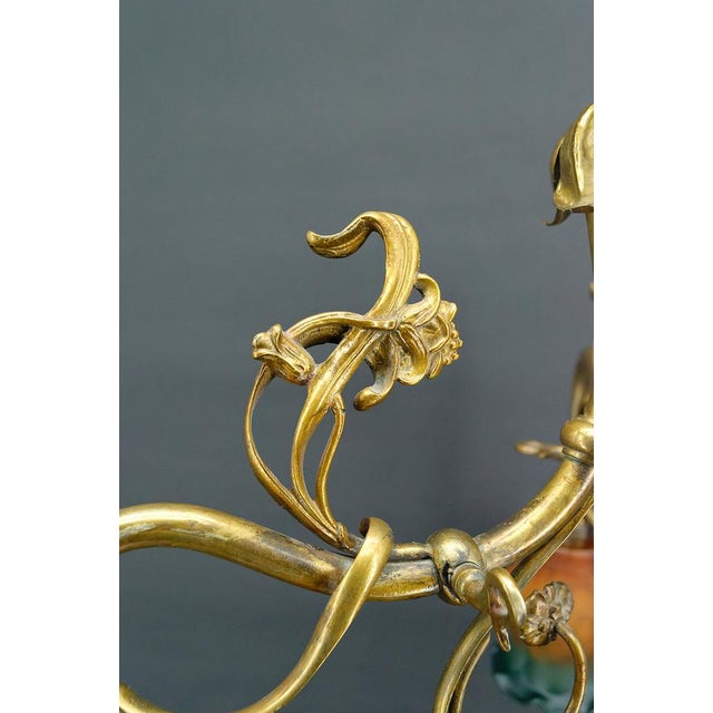 Art Nouveau Chandelier in Gilt Bronze, 1890 For Sale - Image 9 of 18