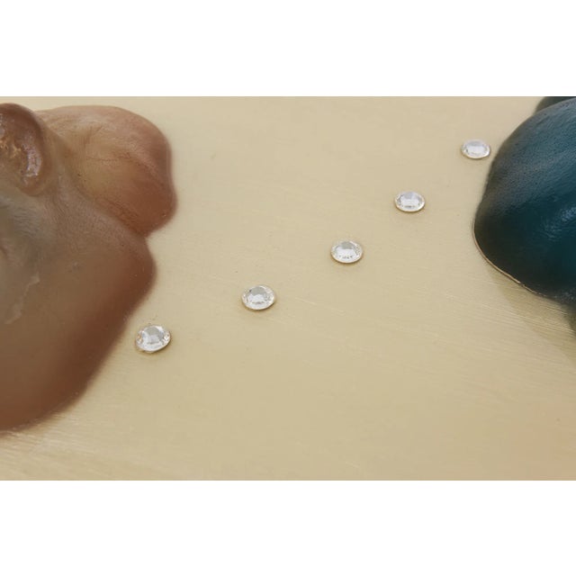 Wood Donna Lee Steffens Mixed Media Resin Buddha Art Ttitled "The Conversation Starts Here" For Sale - Image 7 of 11