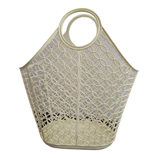 Vintage MCM Shamrock-Neatway Plastic Basket Tote For Sale