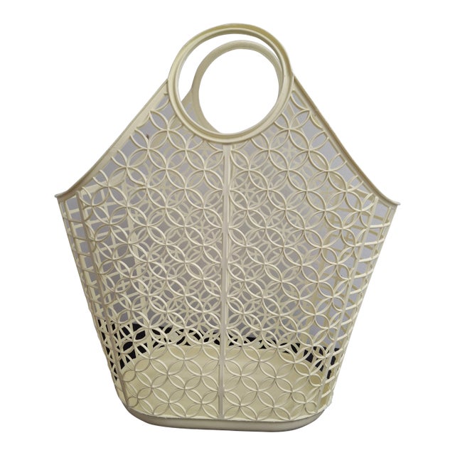 Vintage MCM Shamrock-Neatway Plastic Basket Tote For Sale