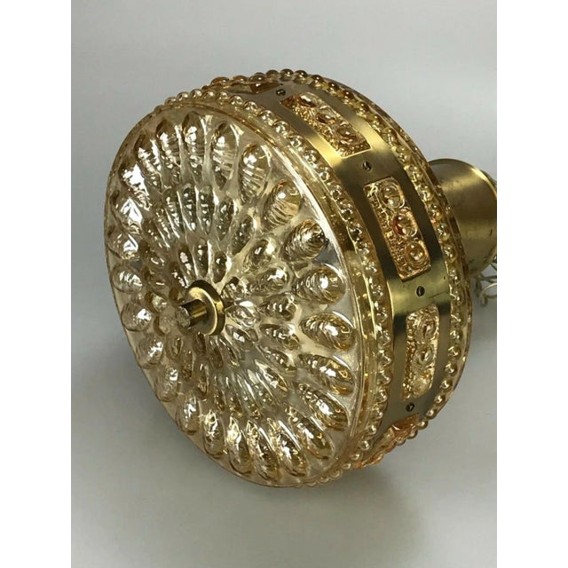 Metal Space Age Design Bubble Brass Glass Hanging Ball Lamp For Sale - Image 7 of 8