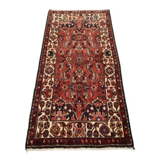 Vintage Tribal Red Wool Hand-Knotted Rug 3'5'' X 6'10'' For Sale