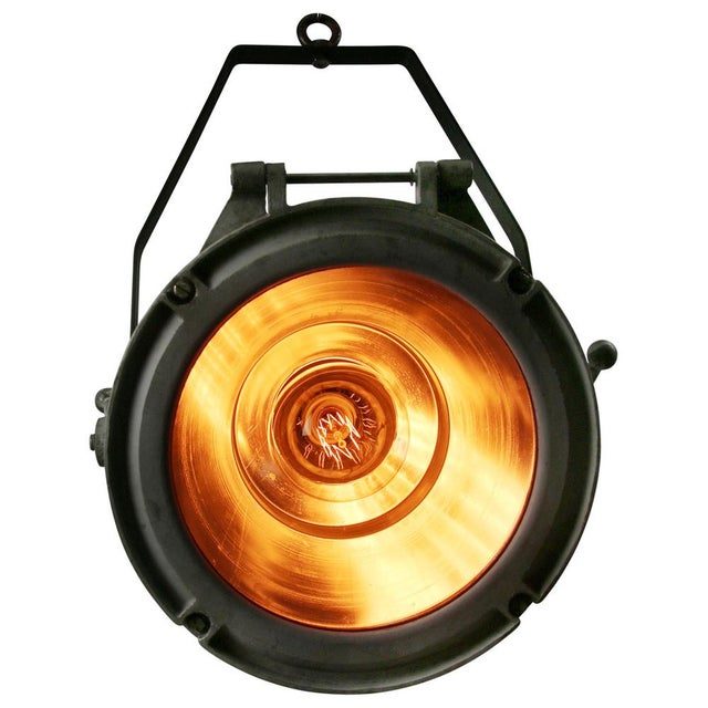 Industrial Vintage Industrial Dutch Clear Glass Spotlight from Industria Rotterdam For Sale - Image 3 of 6