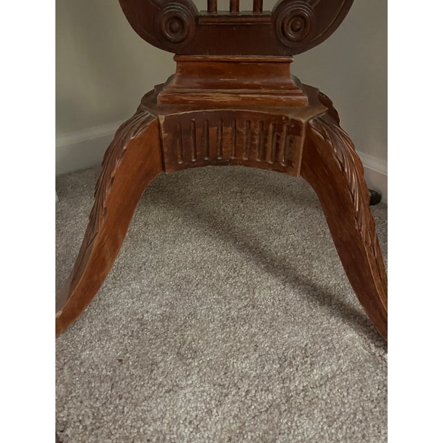 1940s 1940s Federal Revival Mahogany Lyre Base Side Table by Mersman - Model 6651 For Sale - Image 5 of 8