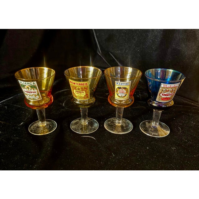 Mid 20th Century Vintage Cocktail Liqueur Glasses - Set of 4 For Sale - Image 5 of 12