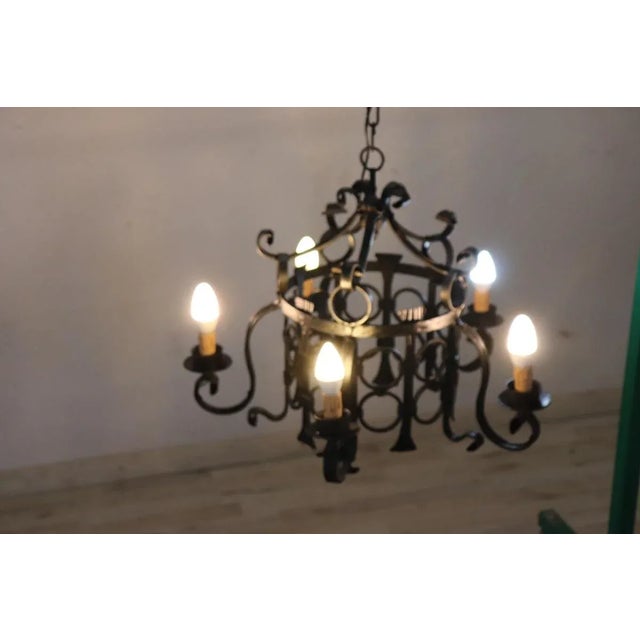 Vintage Chandelier in Iron, 1940s For Sale - Image 12 of 13