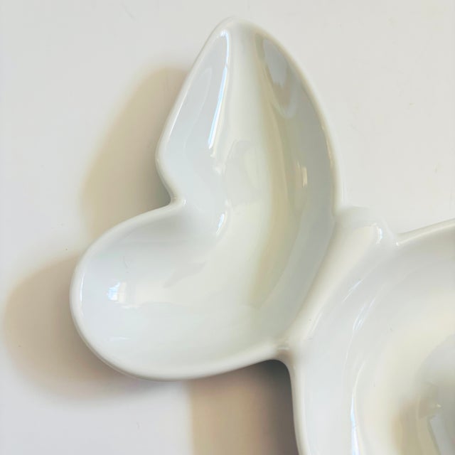 Ceramic White Ceramic Butterfly Tray For Sale - Image 7 of 12