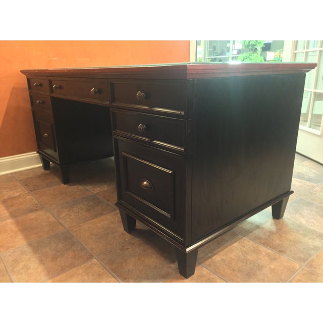Black Arhaus Alderson Executive Desk with Oak Top Chairish
